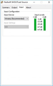 Winamp SHOUTcast input